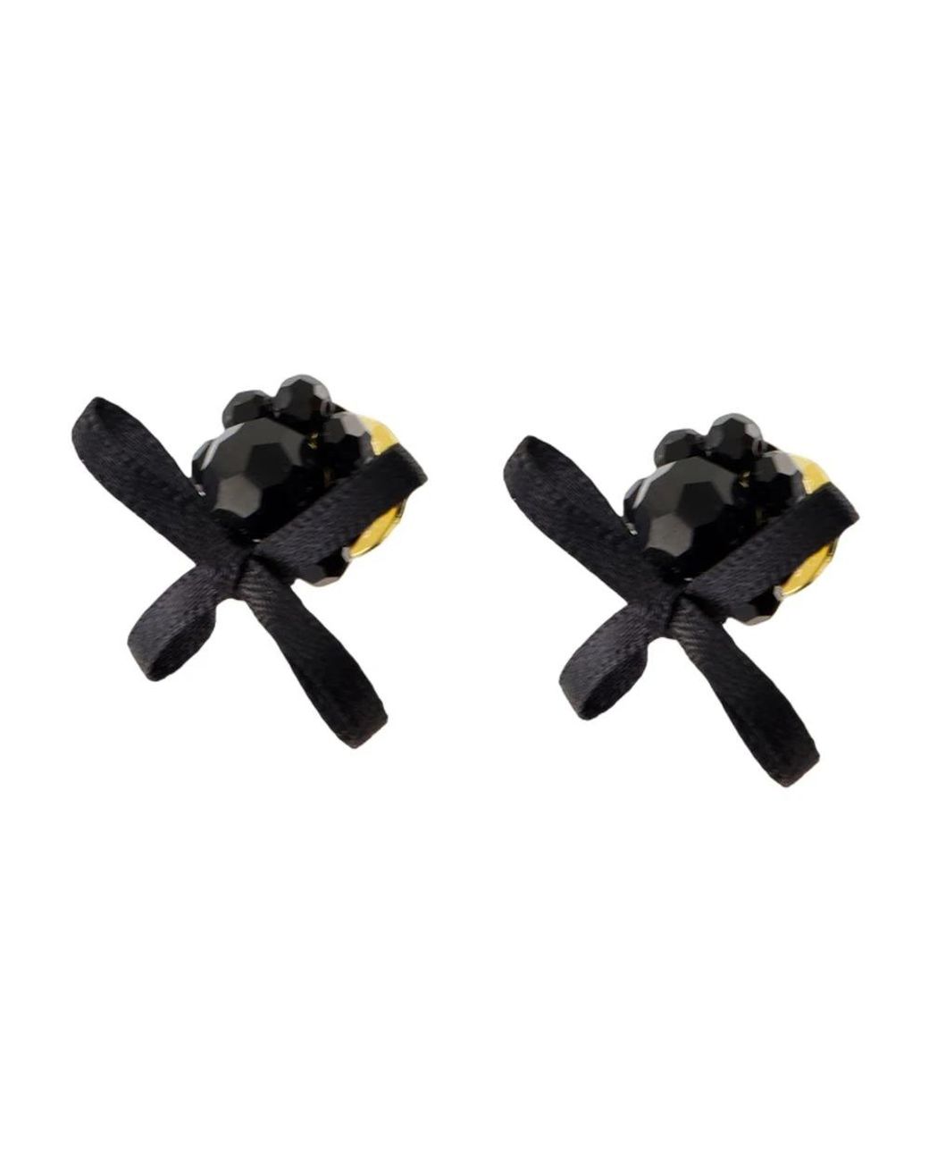 Simone Rocha Black Petite Daisy Earrings