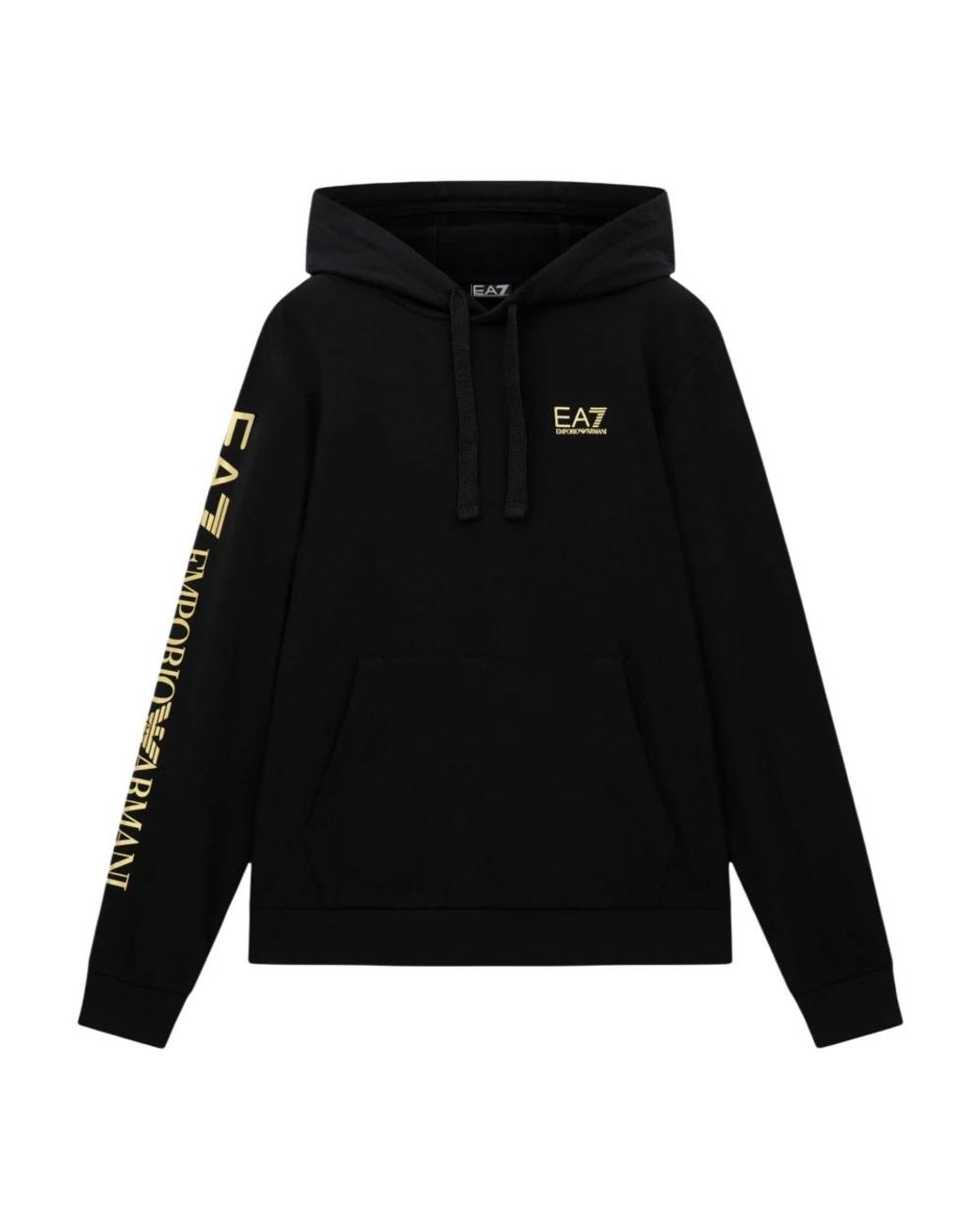 EA7 Hoodies & Sweatvesten ,Zwart ,Katoen Hoodie Met Ea7 Design in het Black voor heren