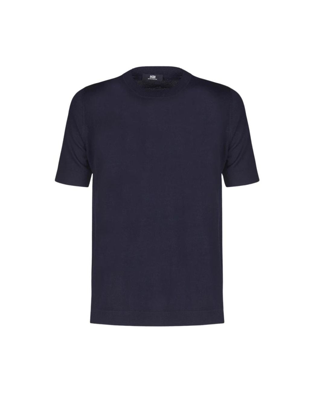 Alpha Studio Blue Round-Neck Knitwear for men