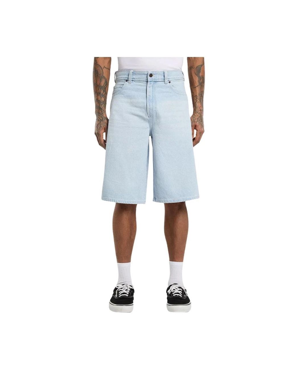 Dickies Blue Denim Shorts for men