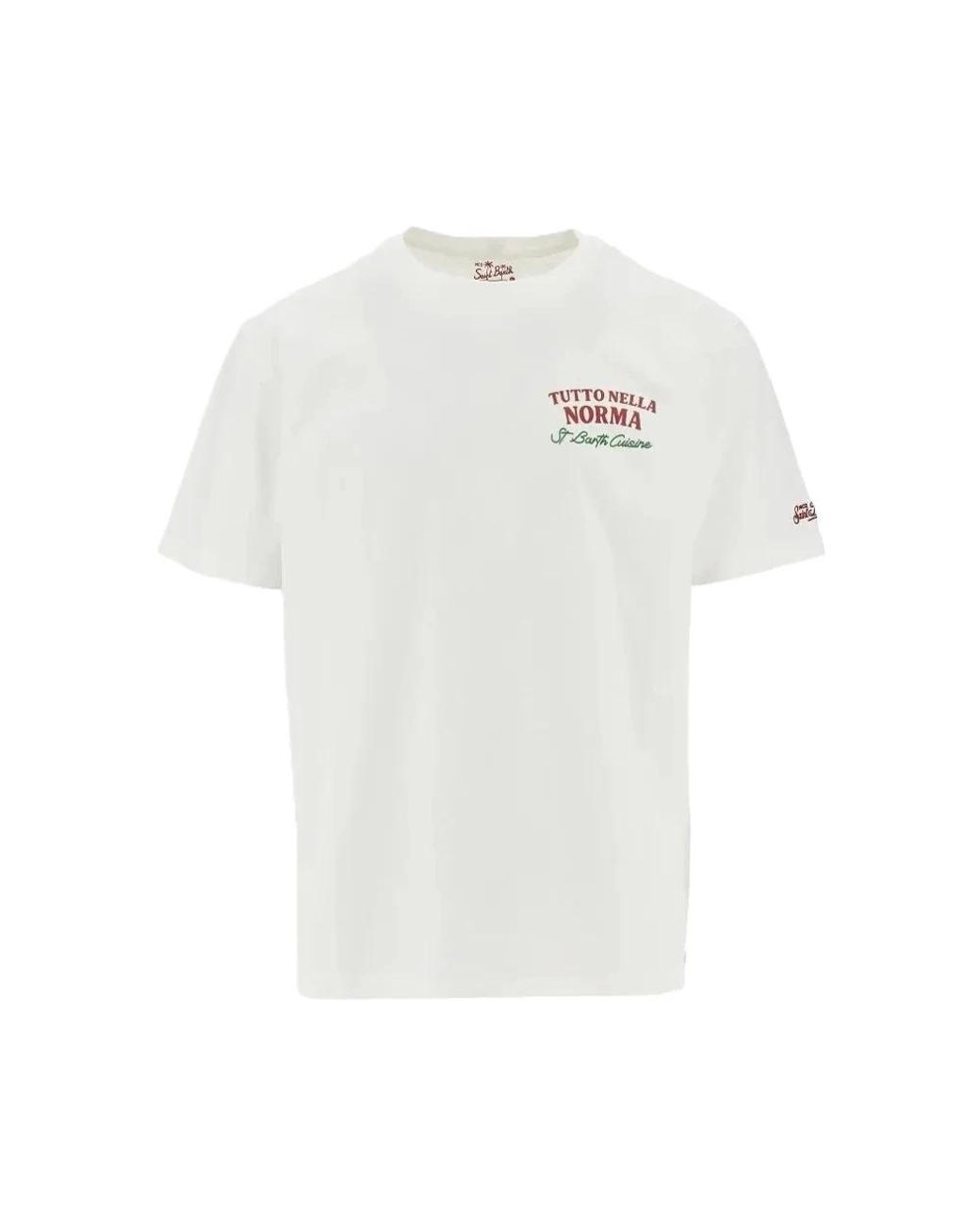 Mc2 Saint Barth White St. Barth Cuisine Print T-Shirt for men