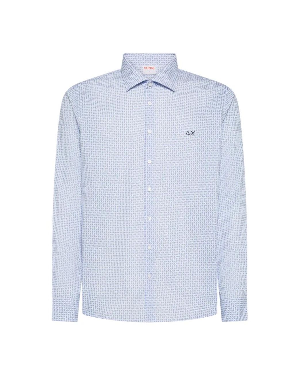 Sun 68 Blue Casual Shirts for men