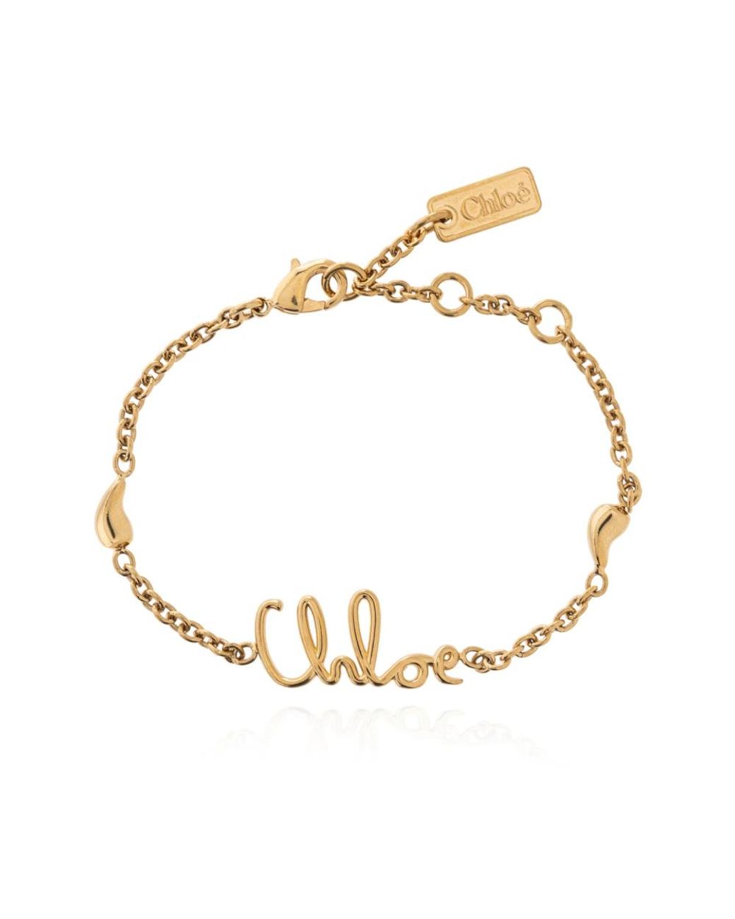 Chloé Accessoires ,Geel ,Logo Armband in het Metallic