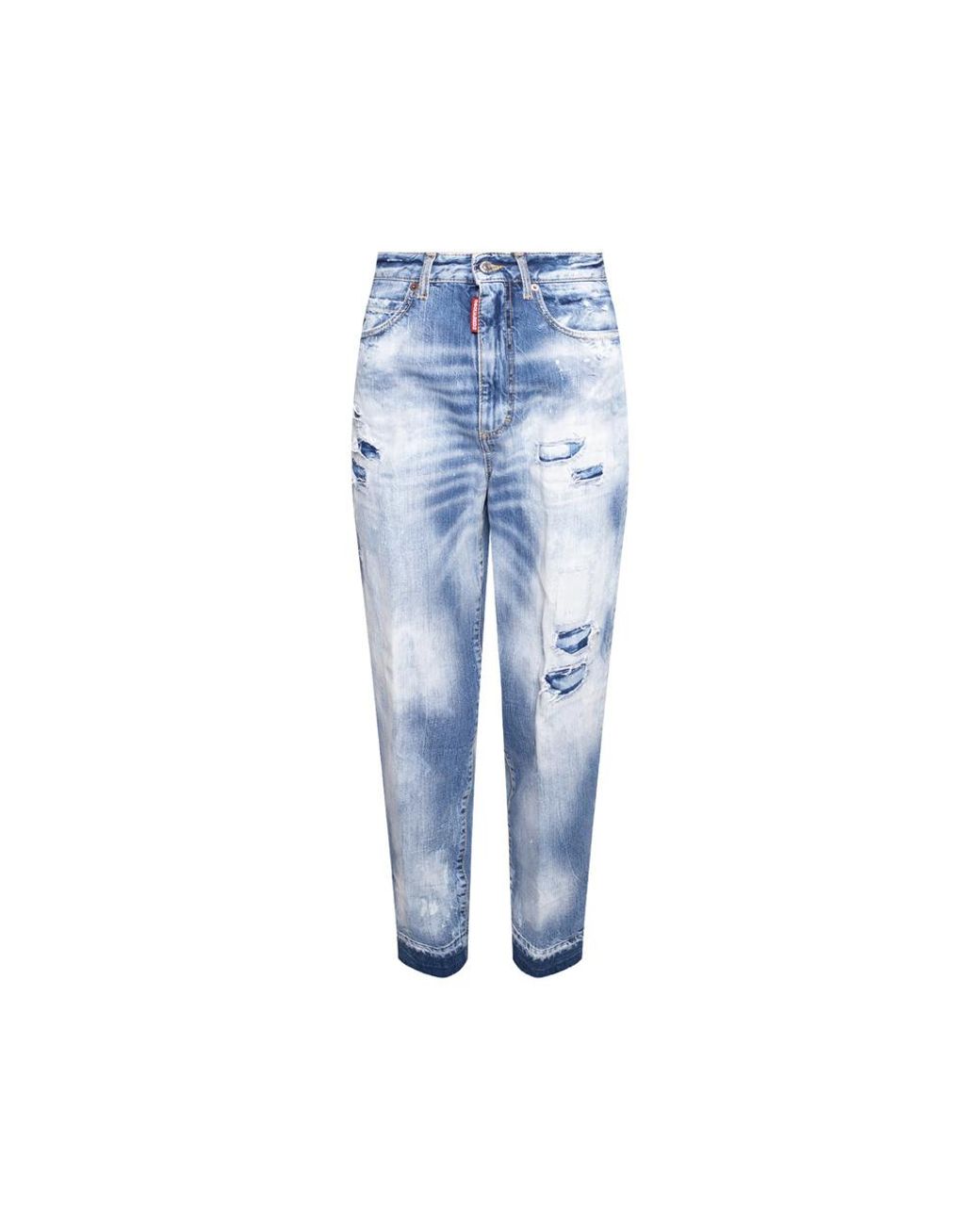 Pantalon en jean Jean DSquared² en coloris Bleu Femme Vêtements Jeans Jeans coupe droite 