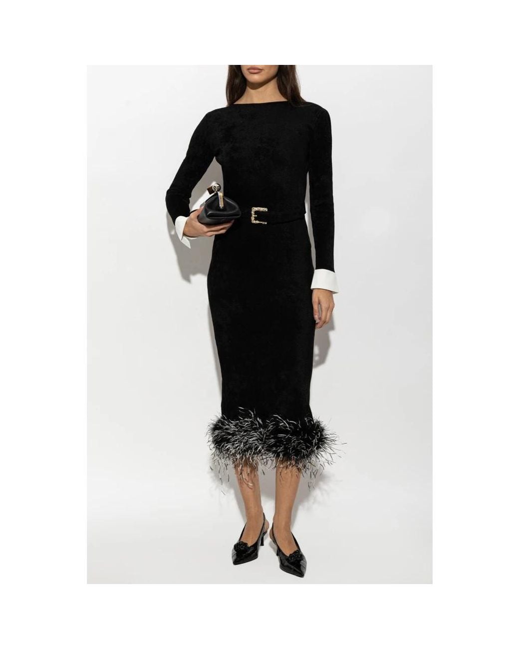 Self-Portrait Black Midi Dresses