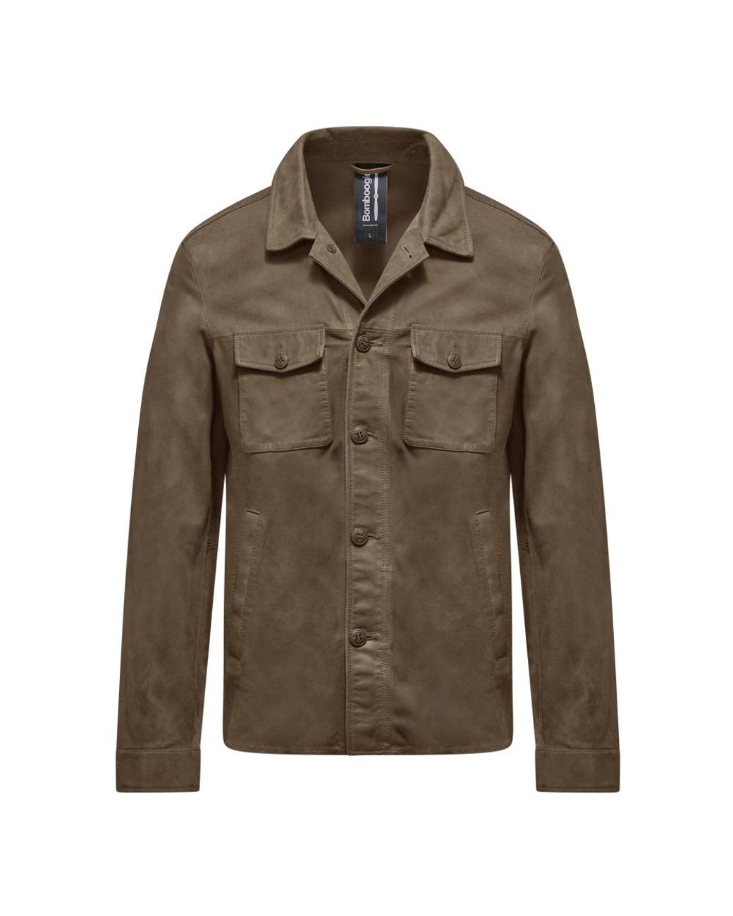 Leather Jackets di Bomboogie in Green da Uomo