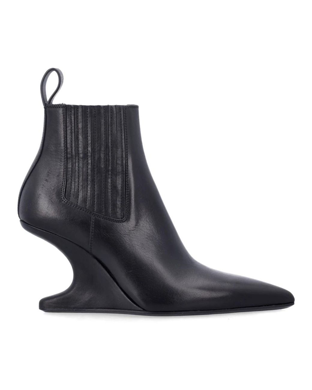 Rick Owens Blue Ankle Sharp Boots