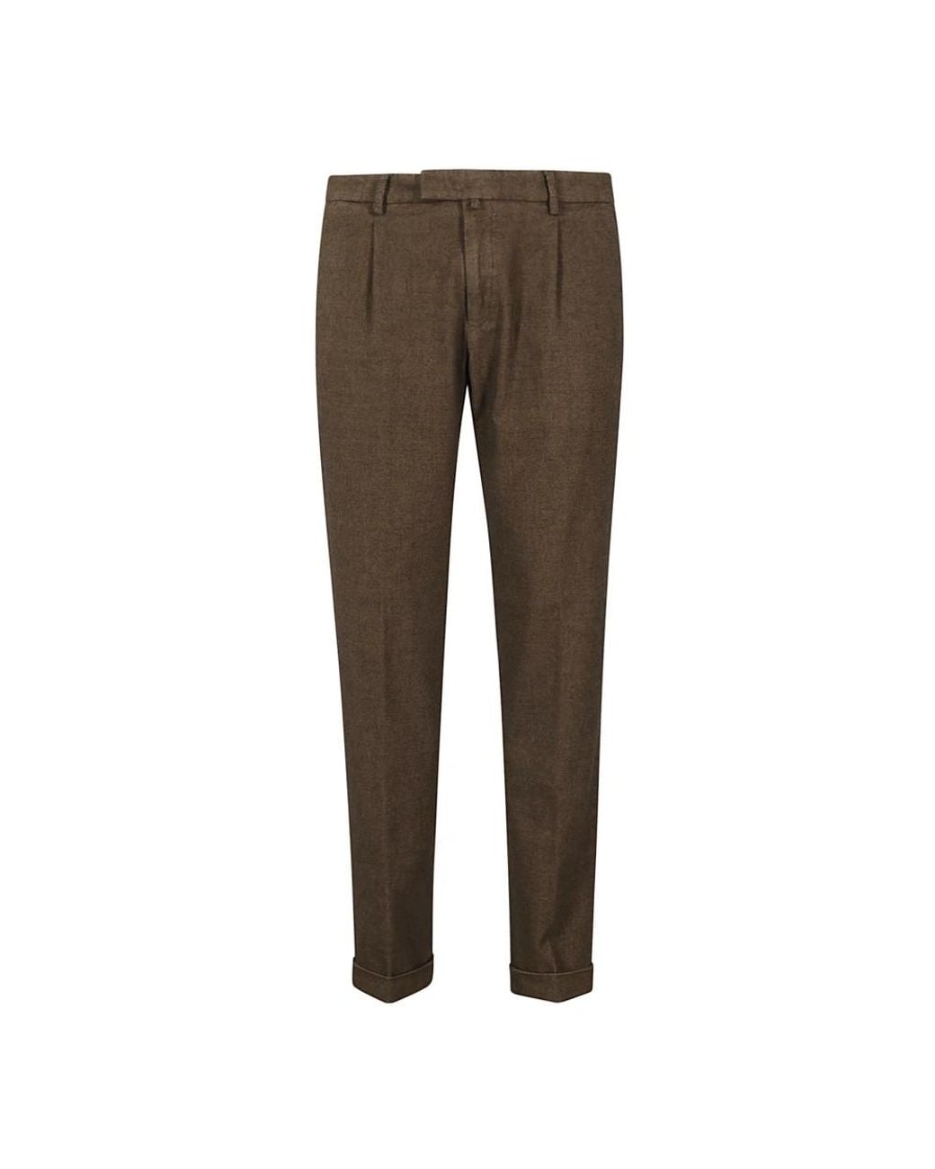 BRIGLIA Brown Suit Trousers for men