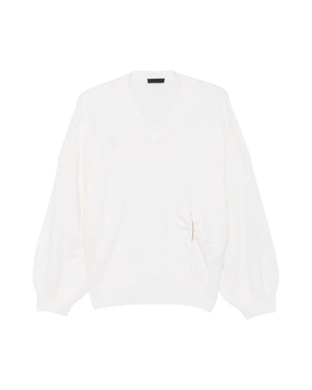 Liu Jo White V-Neck Knitwear