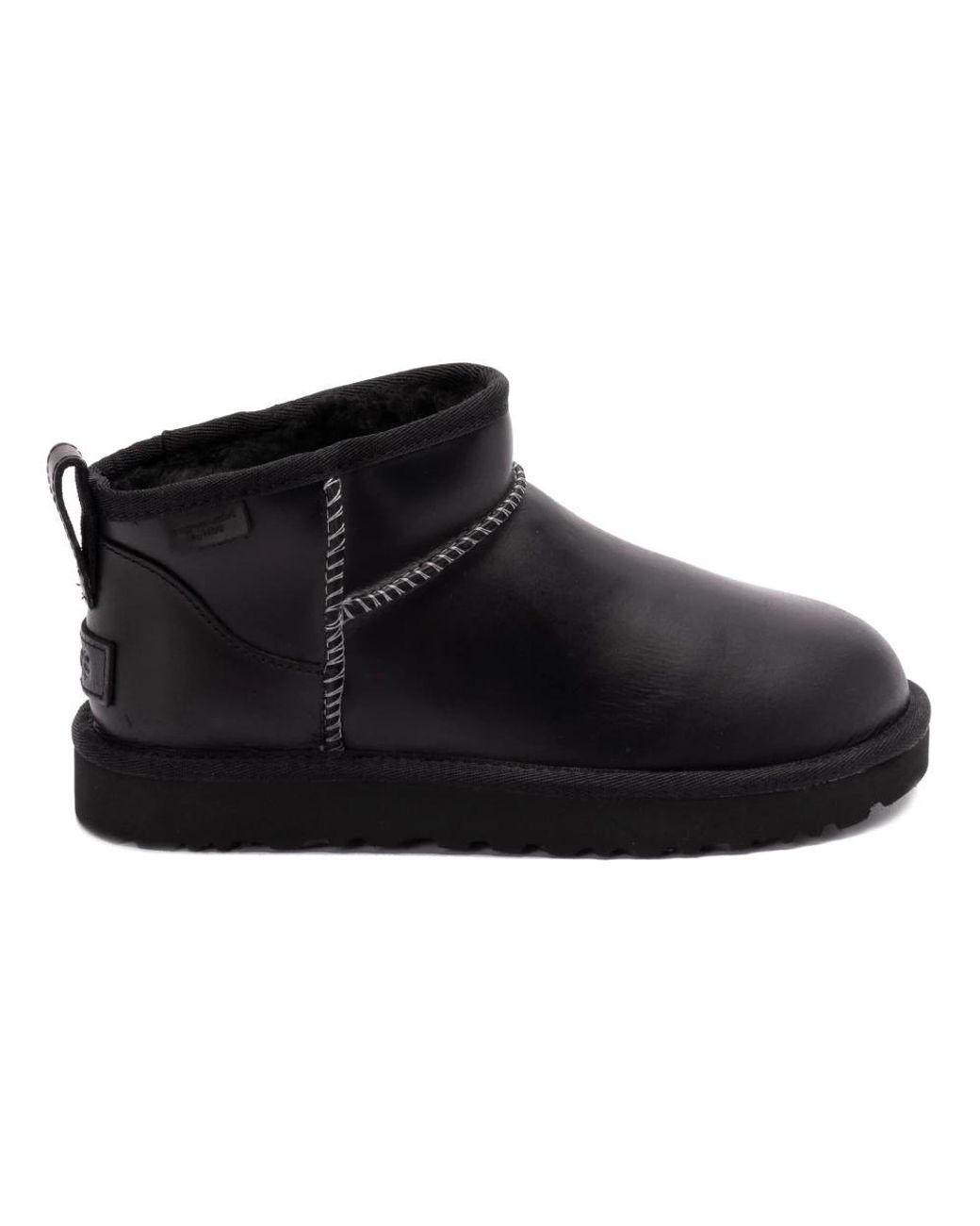 Ugg Schoenen ,Zwart ,Wol Classic Ultra Mini Leather Regenerate Laarzen in het Black