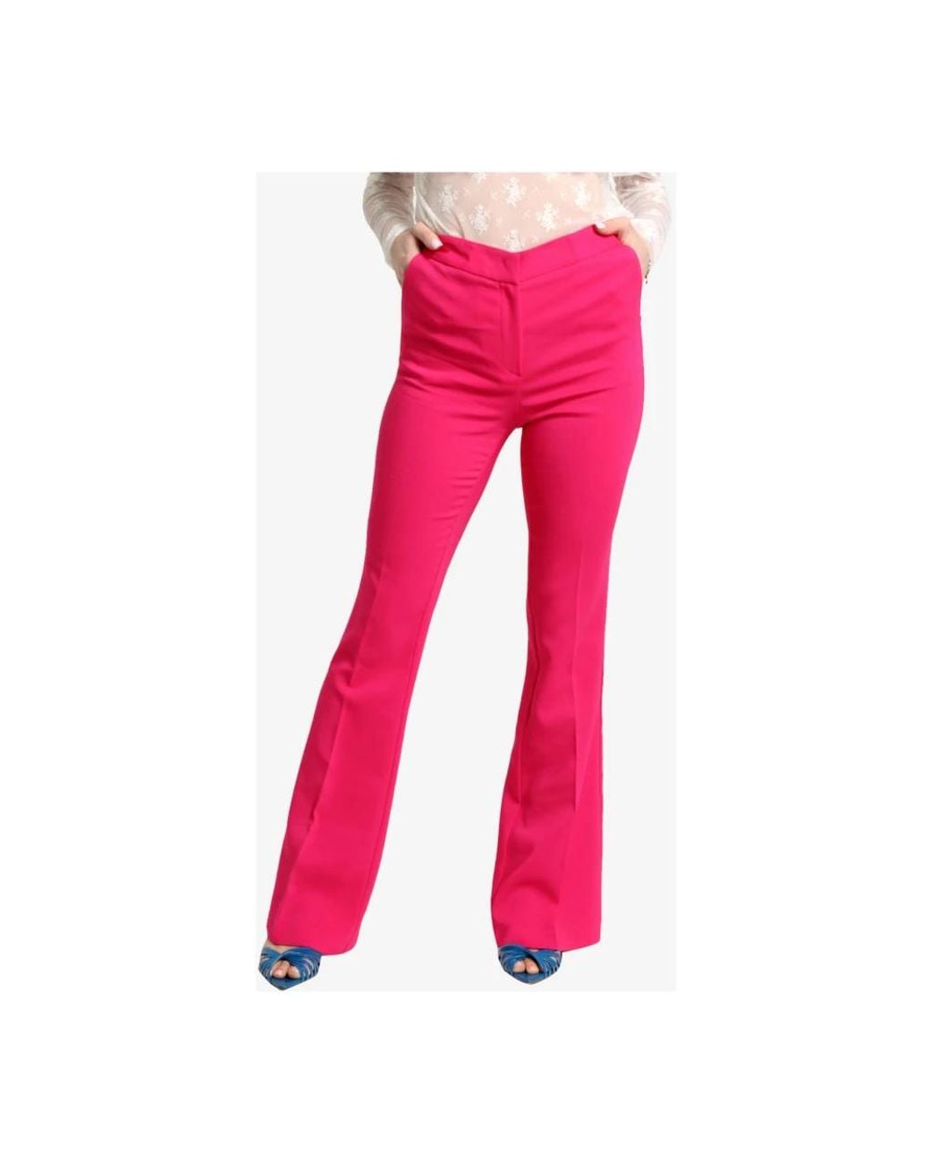 SIMONA CORSELLINI Broeken ,Roze ,Fuchsia Flare Broek in het Pink