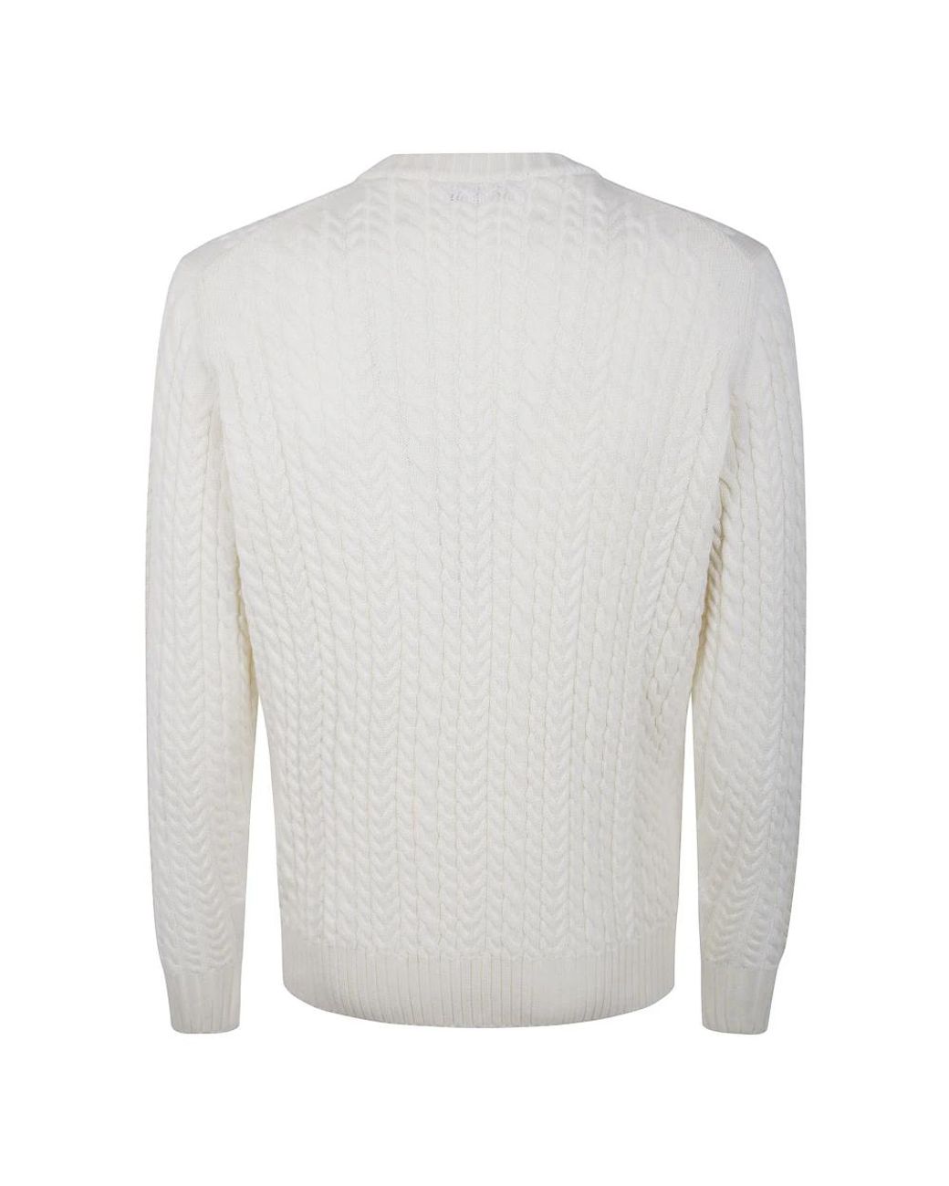 FILIPPO DE LAURENTIIS White Round-Neck Knitwear for men
