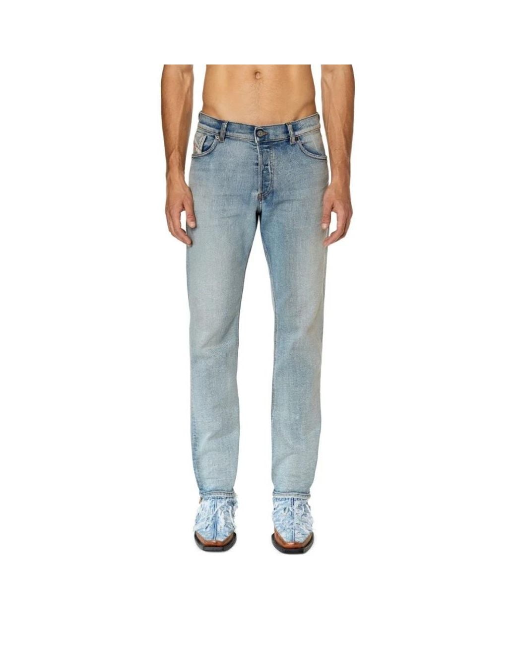 DIESEL Blue Straight Fit Jeans for men
