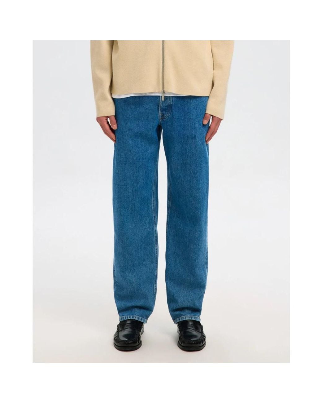 SELECTED Blue Loose Fit Jeans for men