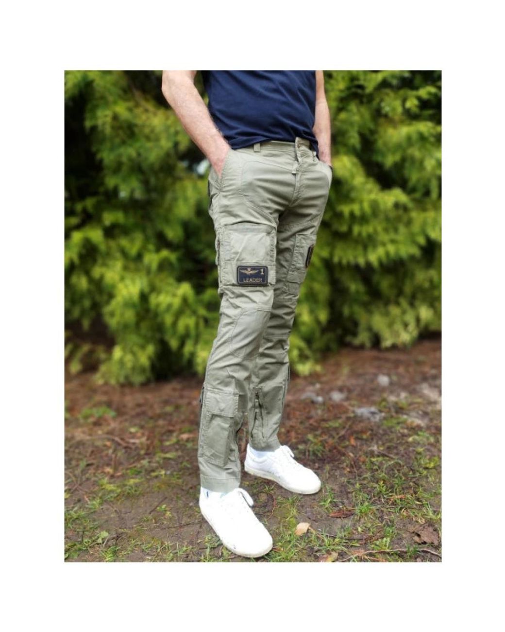 Aeronautica Militare Blue Slim-Fit Trousers for men
