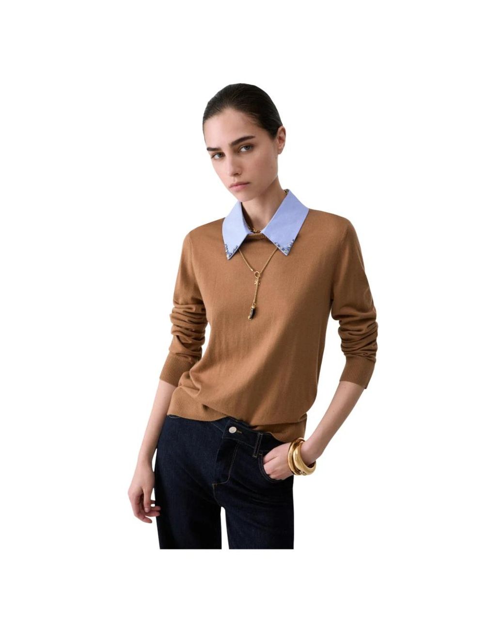 Liu Jo Brown Round-Neck Knitwear
