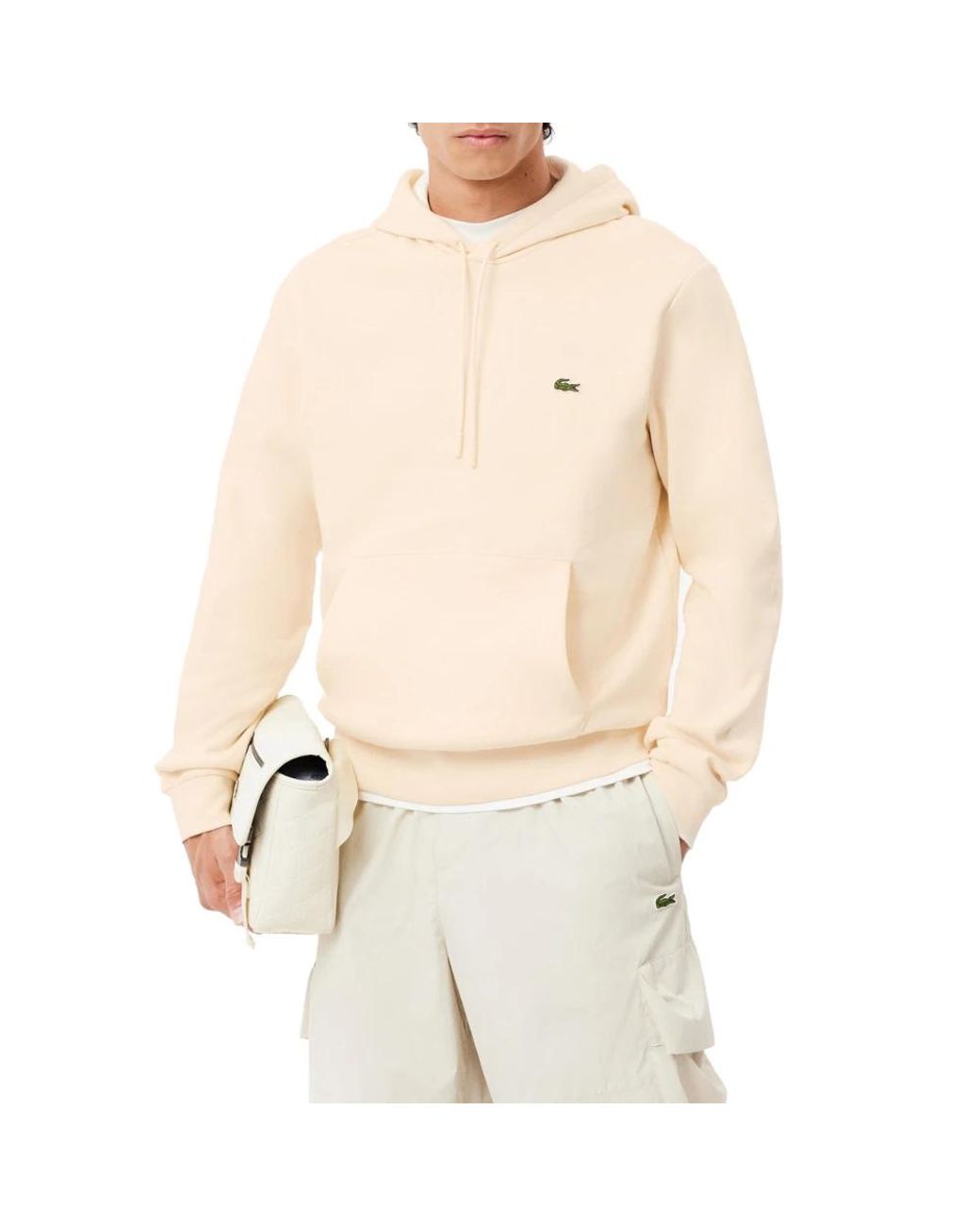Lacoste Logo Hoodie in Natural für Herren