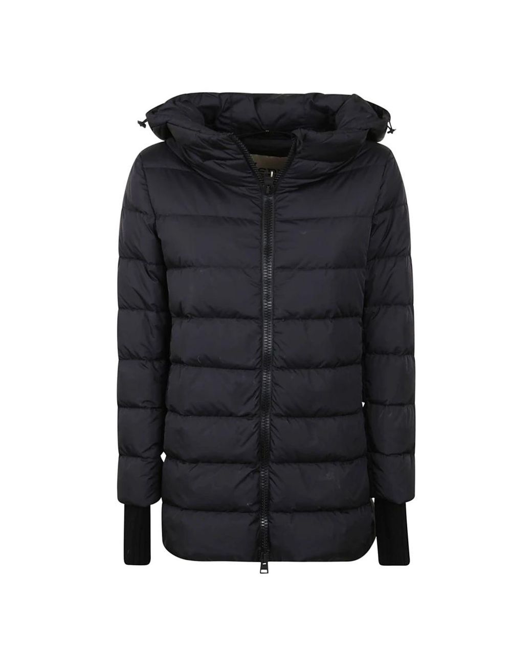 Herno Jassen ,Zwart ,Wol A-Shape Jas in het Black