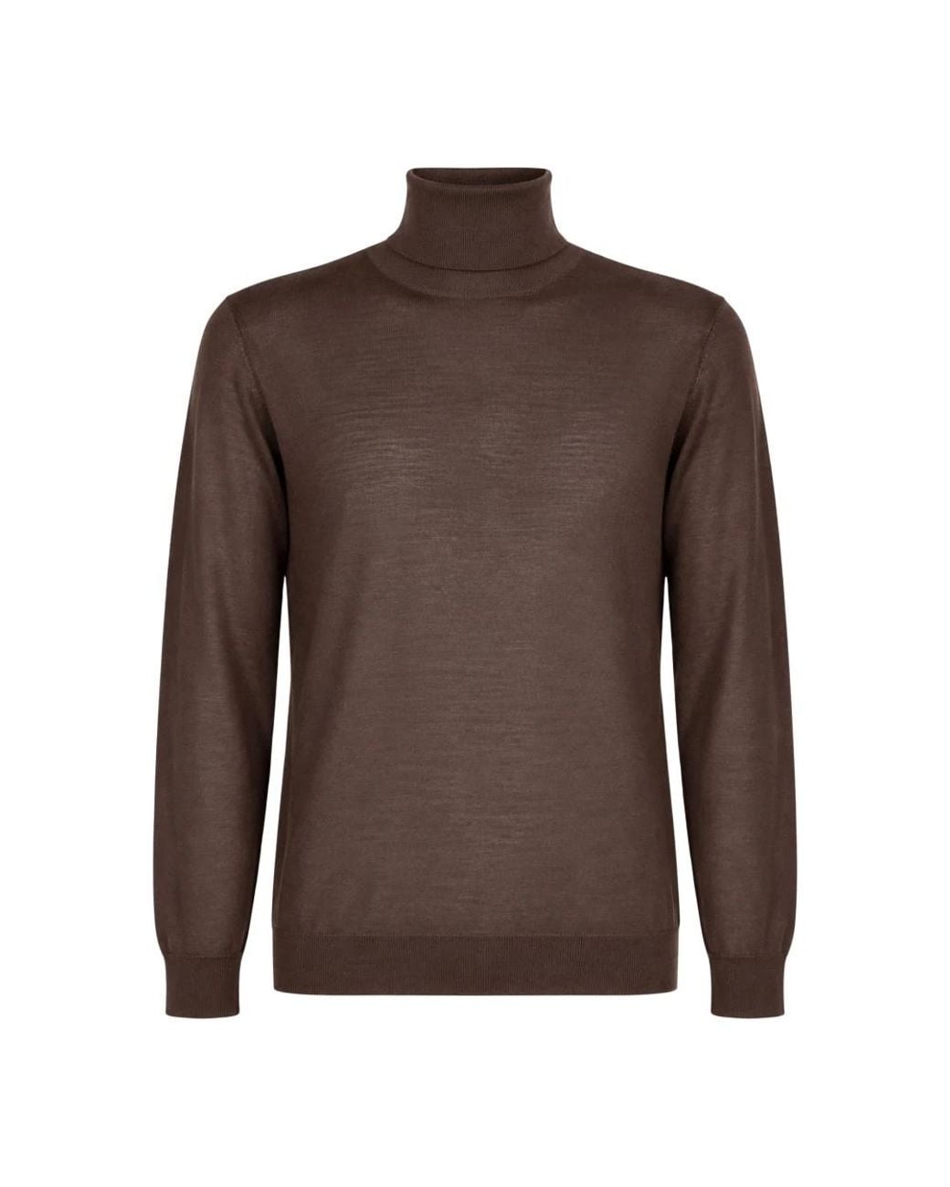 Fedeli Brown Turtlenecks for men