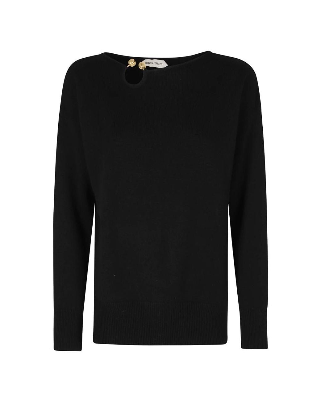 Alberta Ferretti Black V-Neck Knitwear