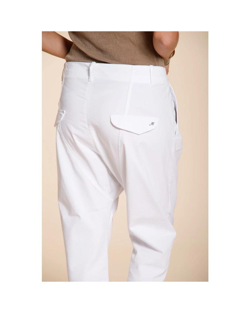 Mason's White Tapered Trousers