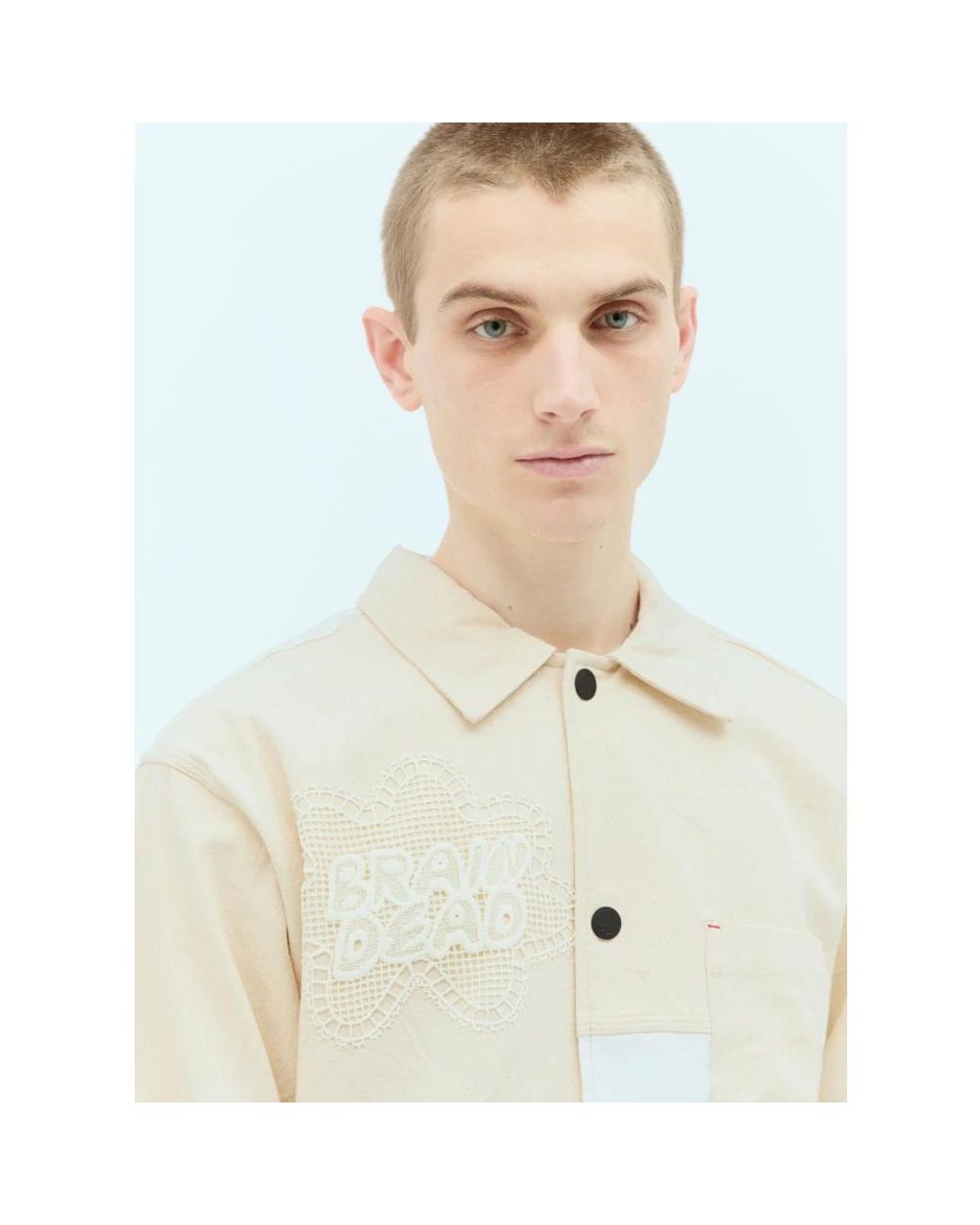 Brain Dead Jassen ,Katoen Doily Chore Jacket in het White voor heren