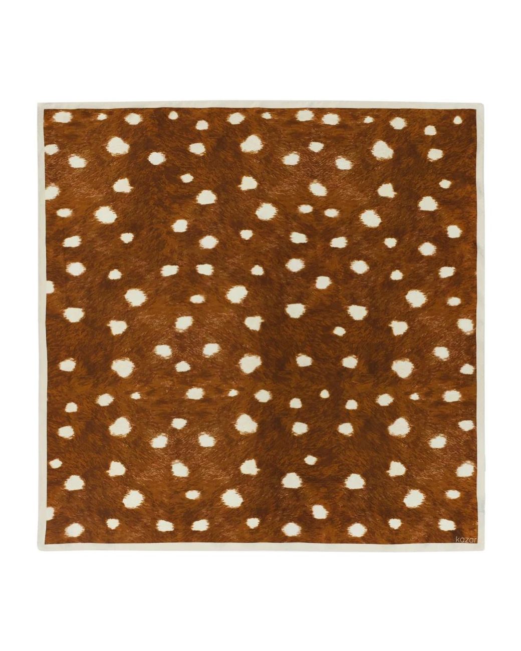 Kazar Brown Seidenschal Mit Tiermuster