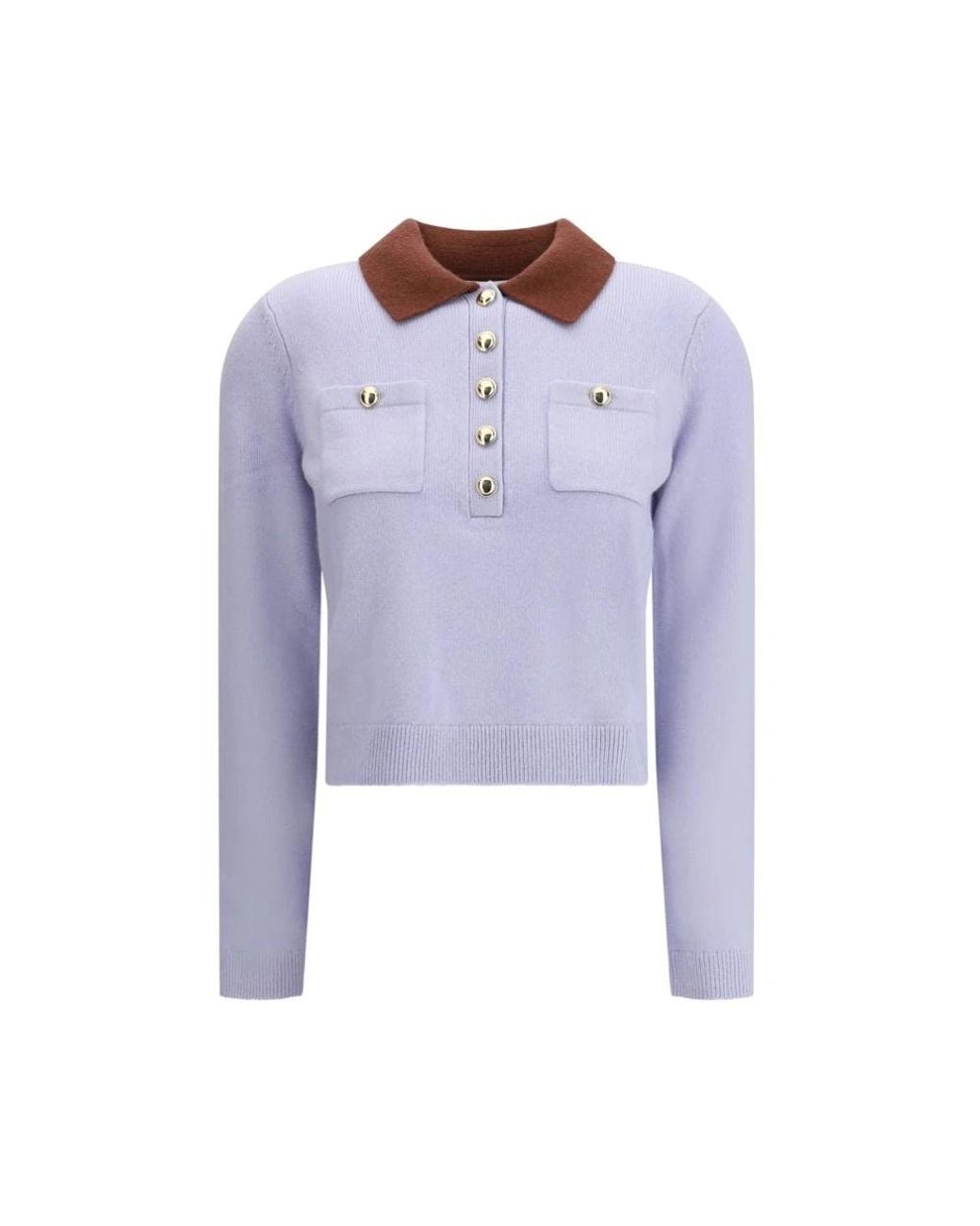 Self-Portrait Purple Round-Neck Knitwear