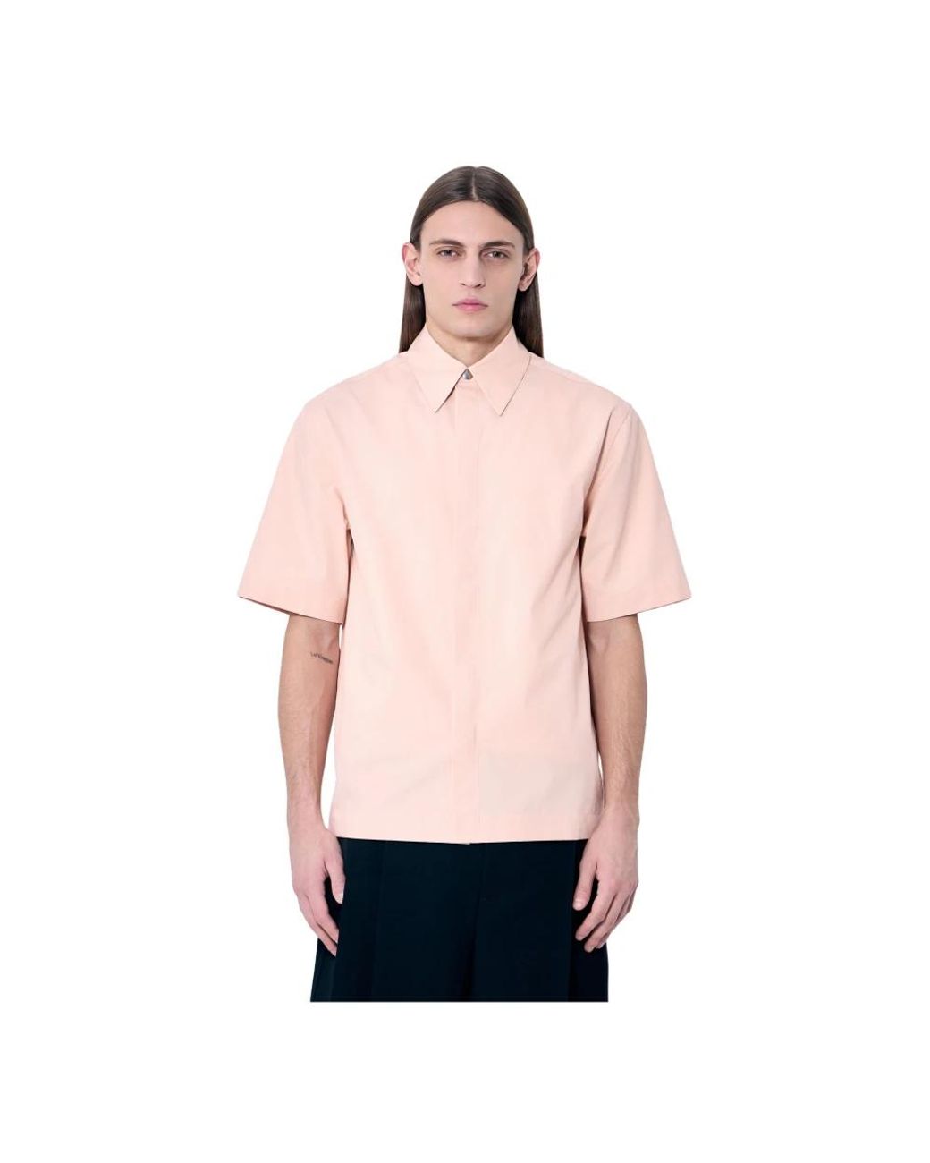 Jil Sander Pink Short Sleeve Shirts for men