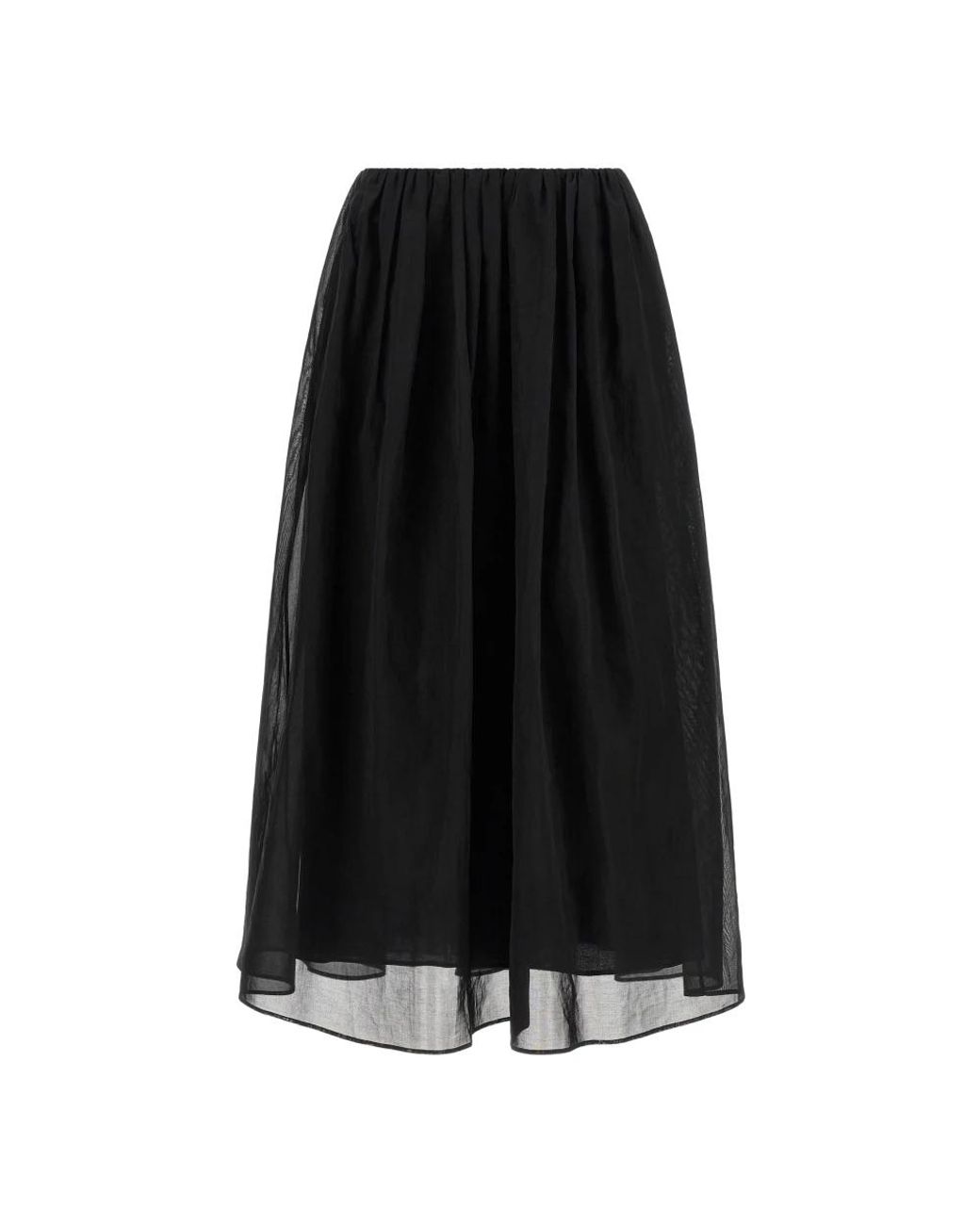 Brunello Cucinelli Organza Midi Rok in het Black