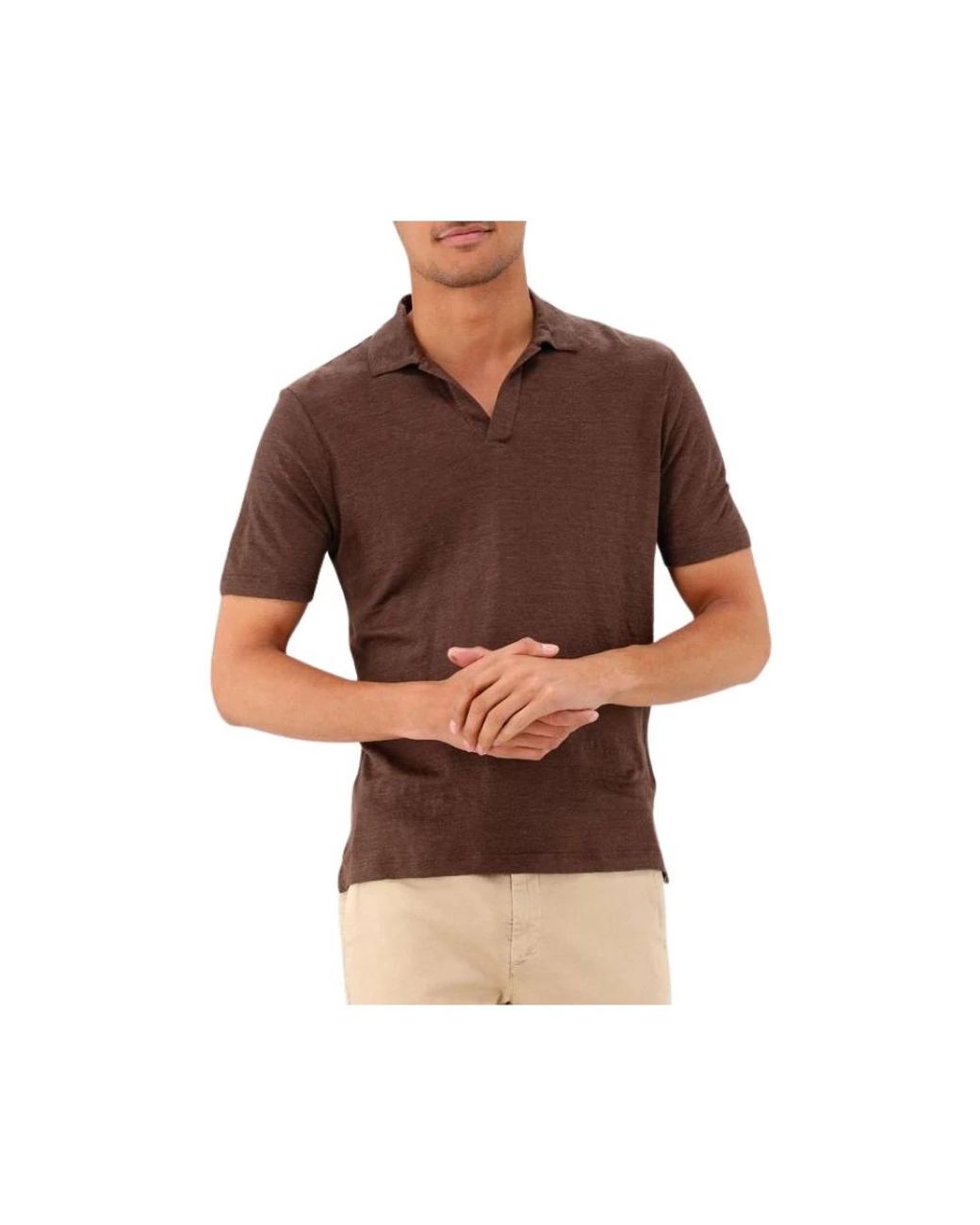 Gran Sasso Brown Polo Shirts for men