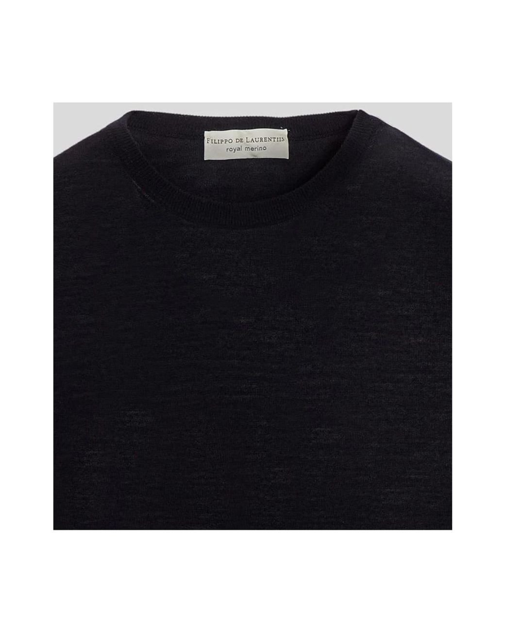 FILIPPO DE LAURENTIIS Blue Round-Neck Knitwear for men