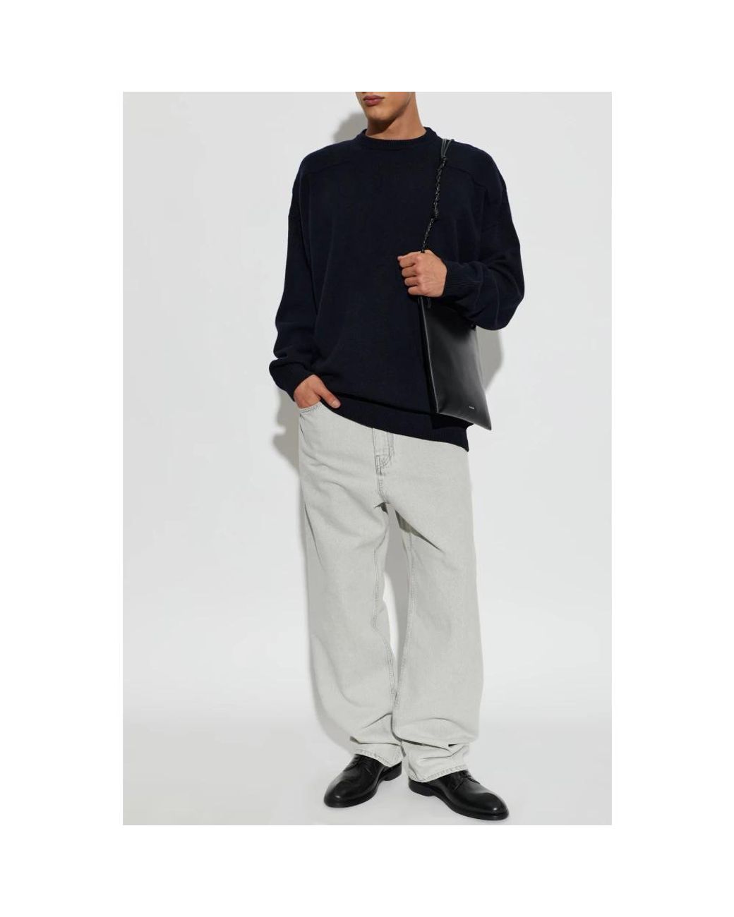 Jil Sander Blue Round-Neck Knitwear for men