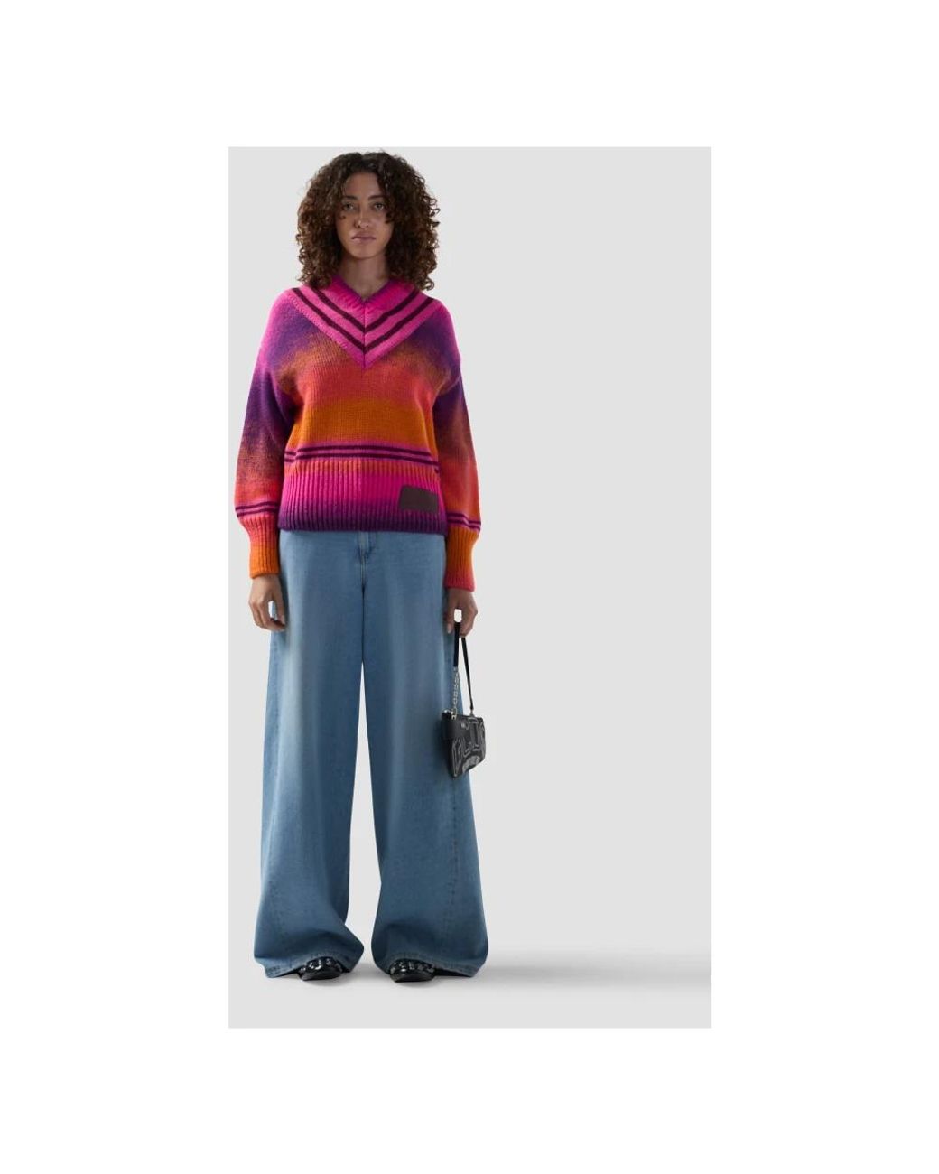 Gcds Red V-Neck Knitwear