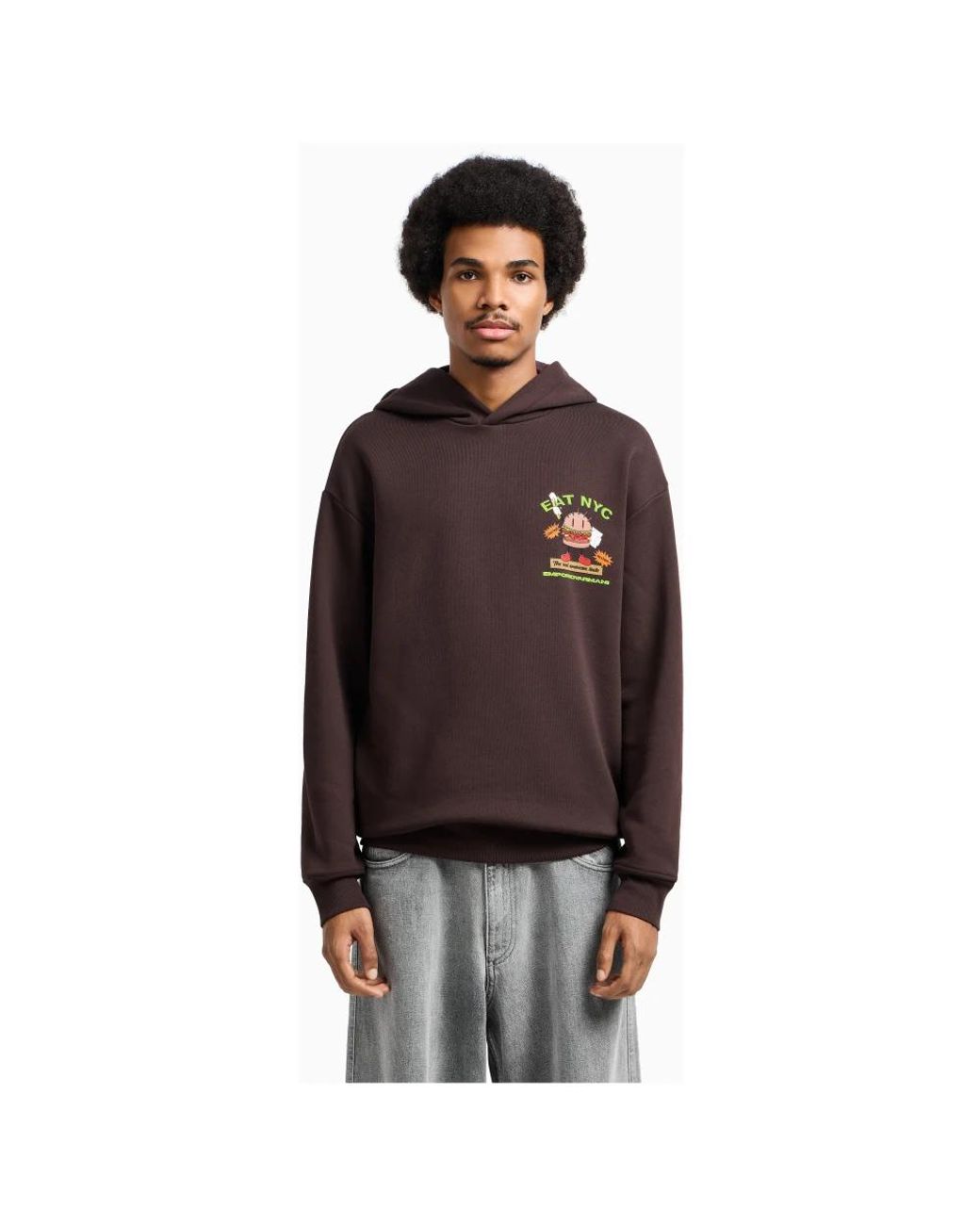 Emporio Armani Brown Hoodies for men