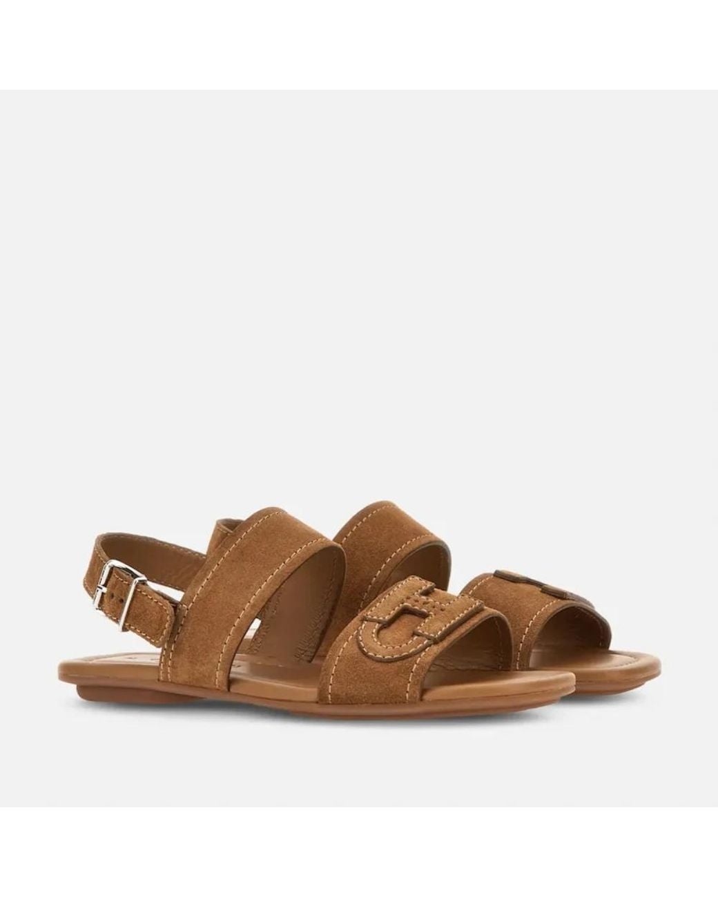 Hogan Brown Flat Sandals