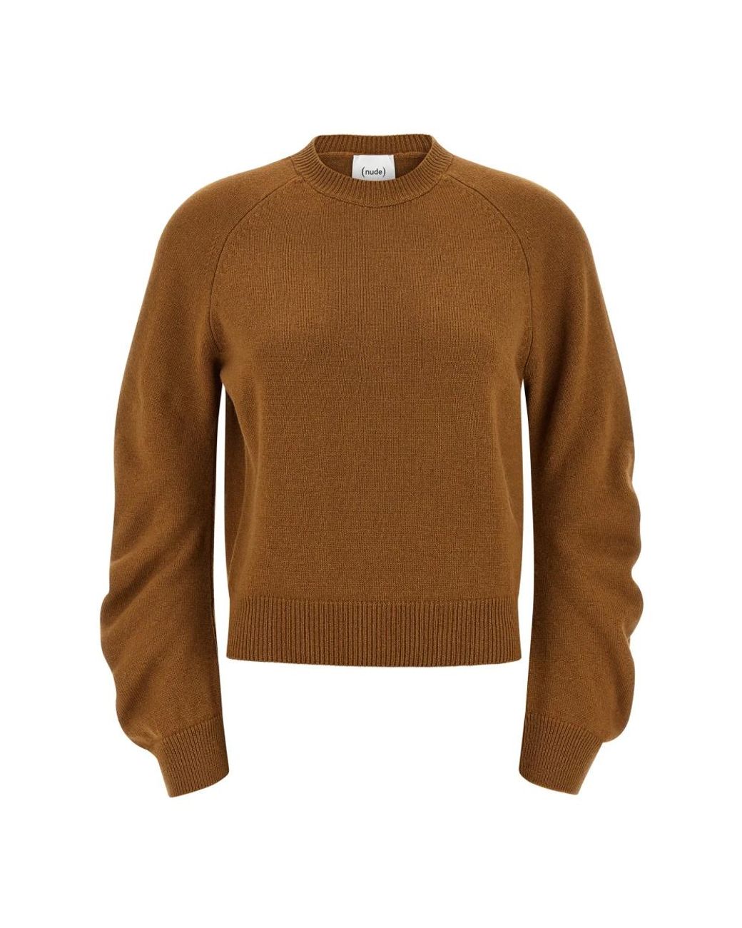 Nude Brown Round-Neck Knitwear