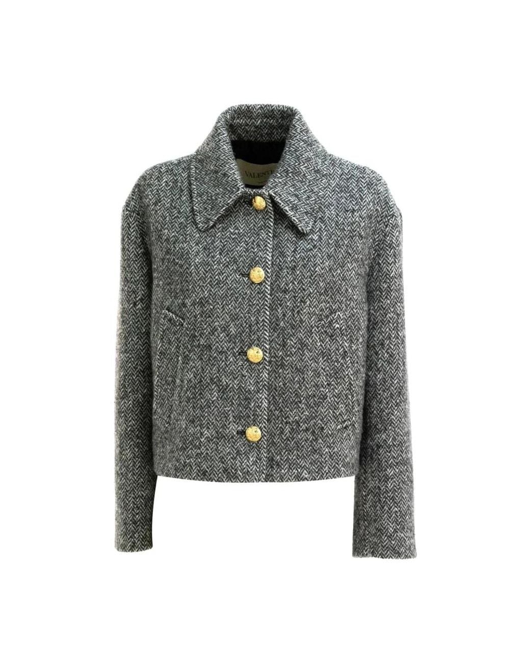 Valentino Gray Tweed Jackets