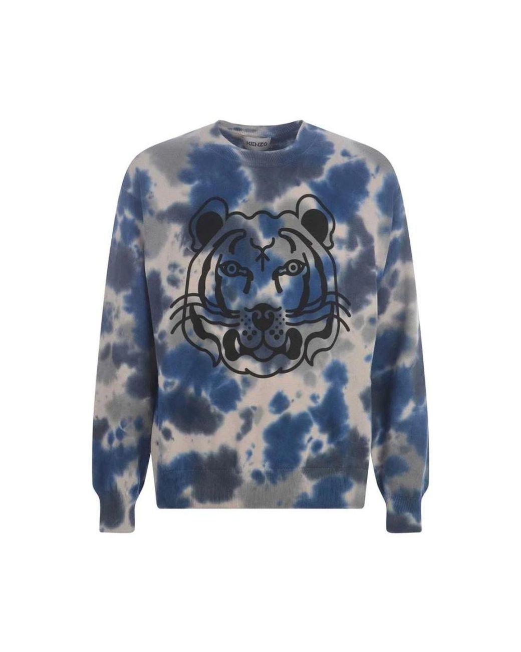 KENZO Hoodies & Sweatvesten ,Grijs ,Katoen Tijgerhoofd Katoenen Trui in het Blue voor heren