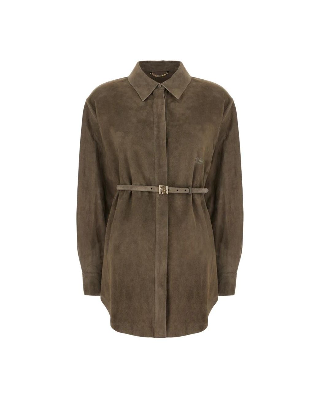 Fendi Suède Overhemd in het Green