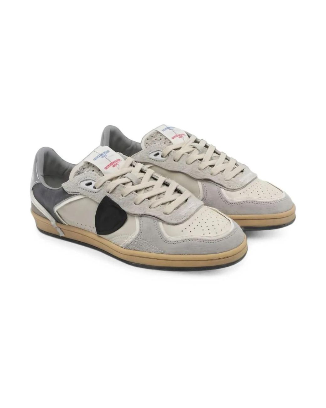 Philippe Model Gray Philippe Model Milk Calf Leather Shoes for men