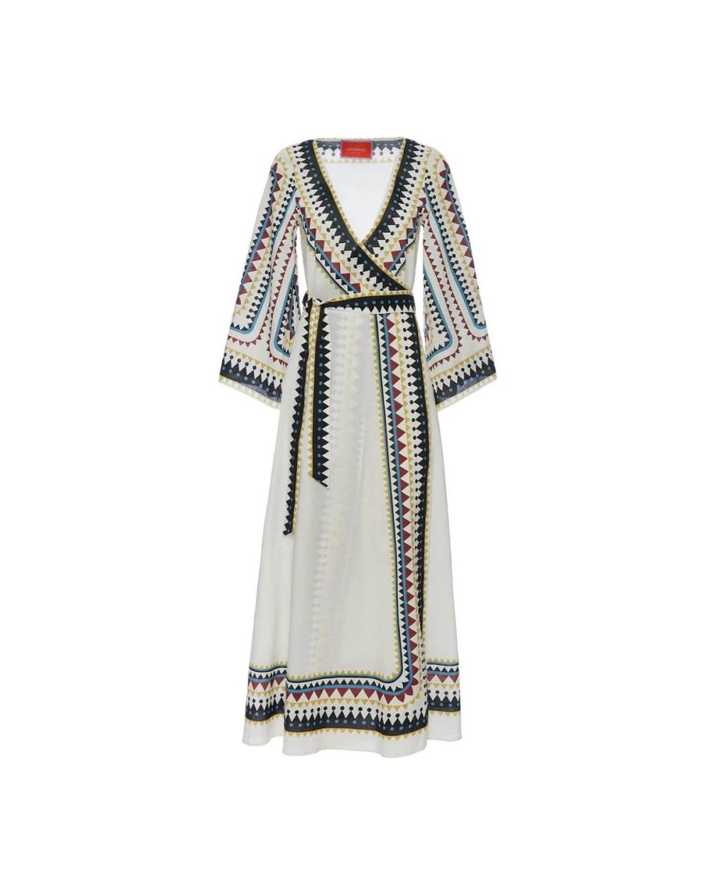 LaDoubleJ White Cotton Wrap Maxi Dress