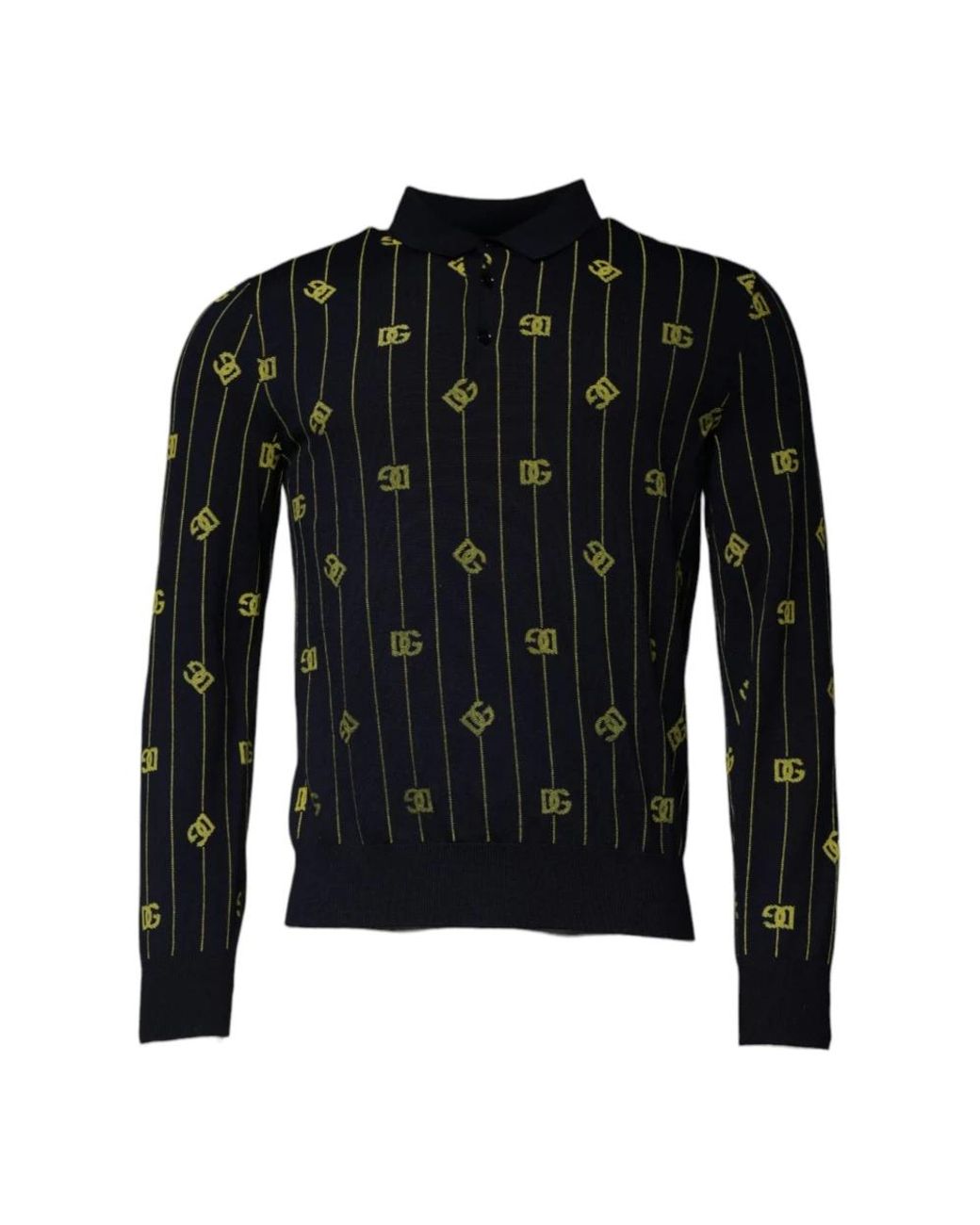 Dolce & Gabbana Black V-Neck Knitwear for men
