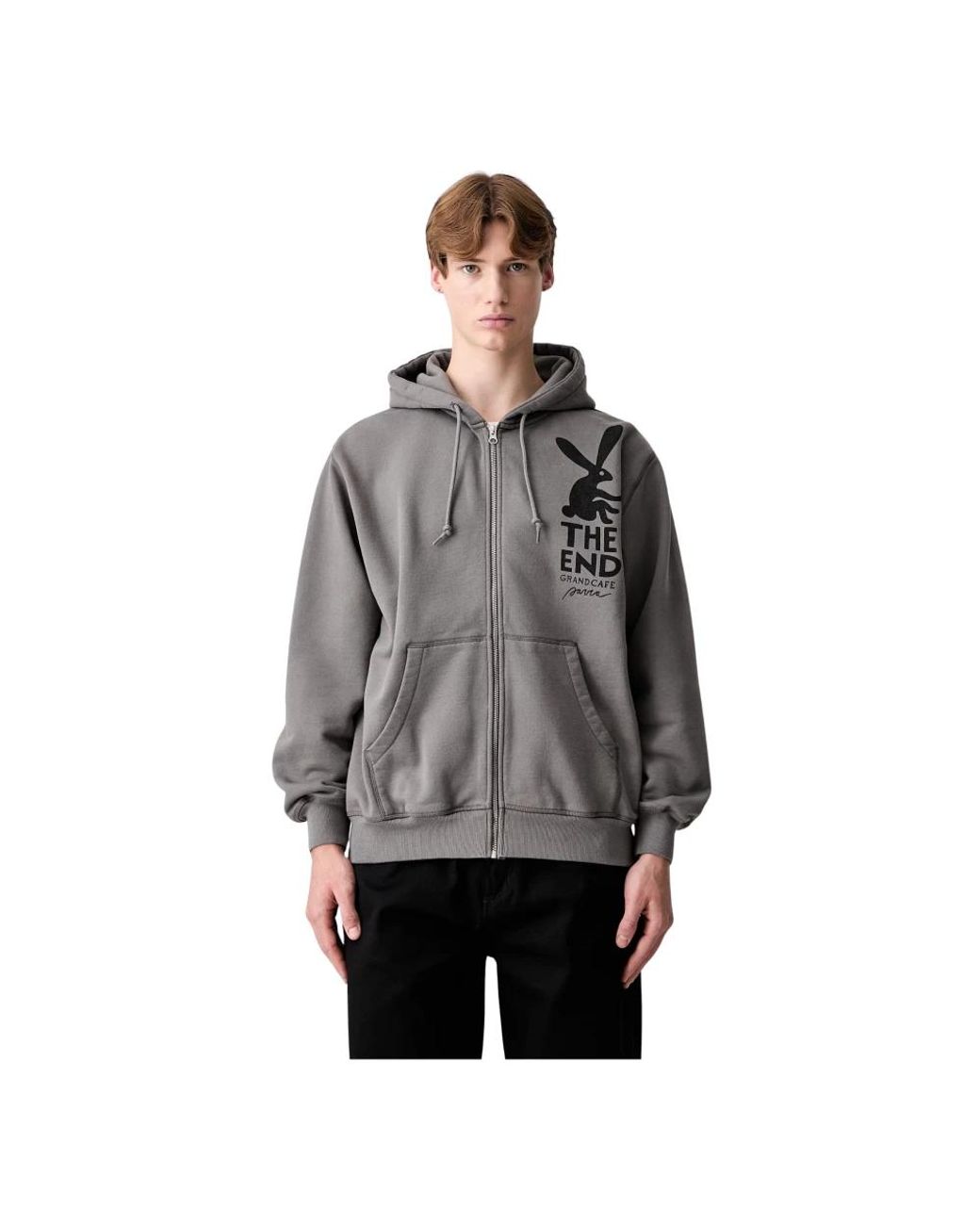 by Parra End The Bunny Zip Hooded Sweatshirt in het Gray voor heren