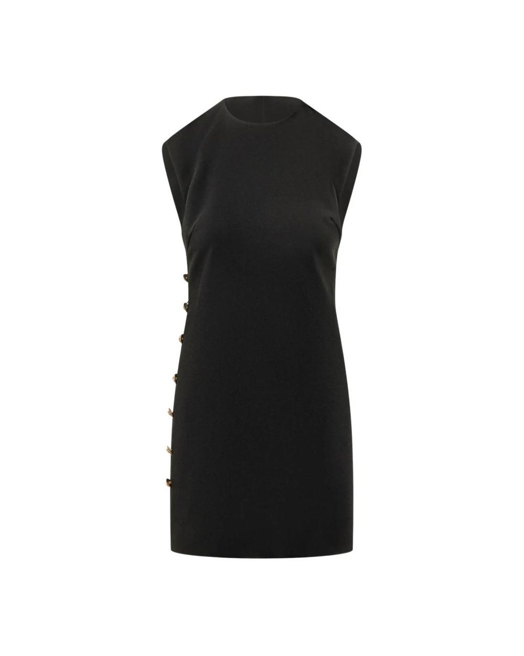 Versace Stretch Viscose Cady Mini Jurk in het Black