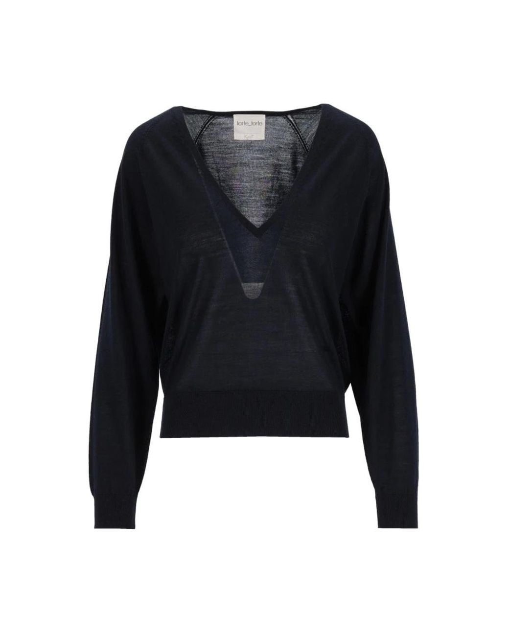 Forte_forte Black V-Neck Knitwear