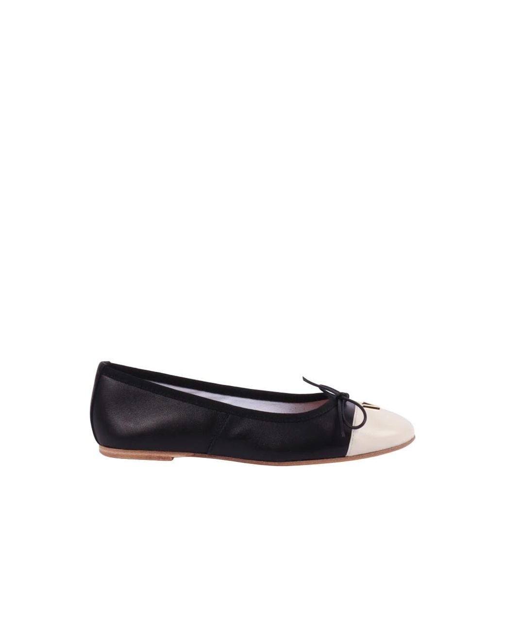 Via Roma 15 Black Ballerina Shoes