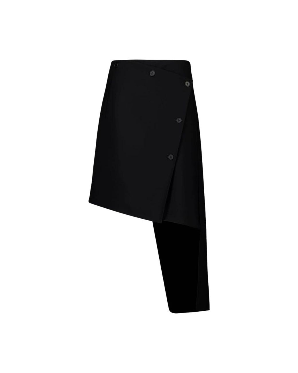 Courreges Oblique Polywool Rok in het Black