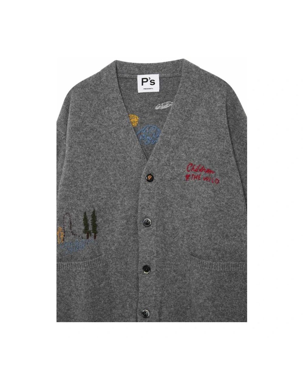 President's Gray Cardigans for men