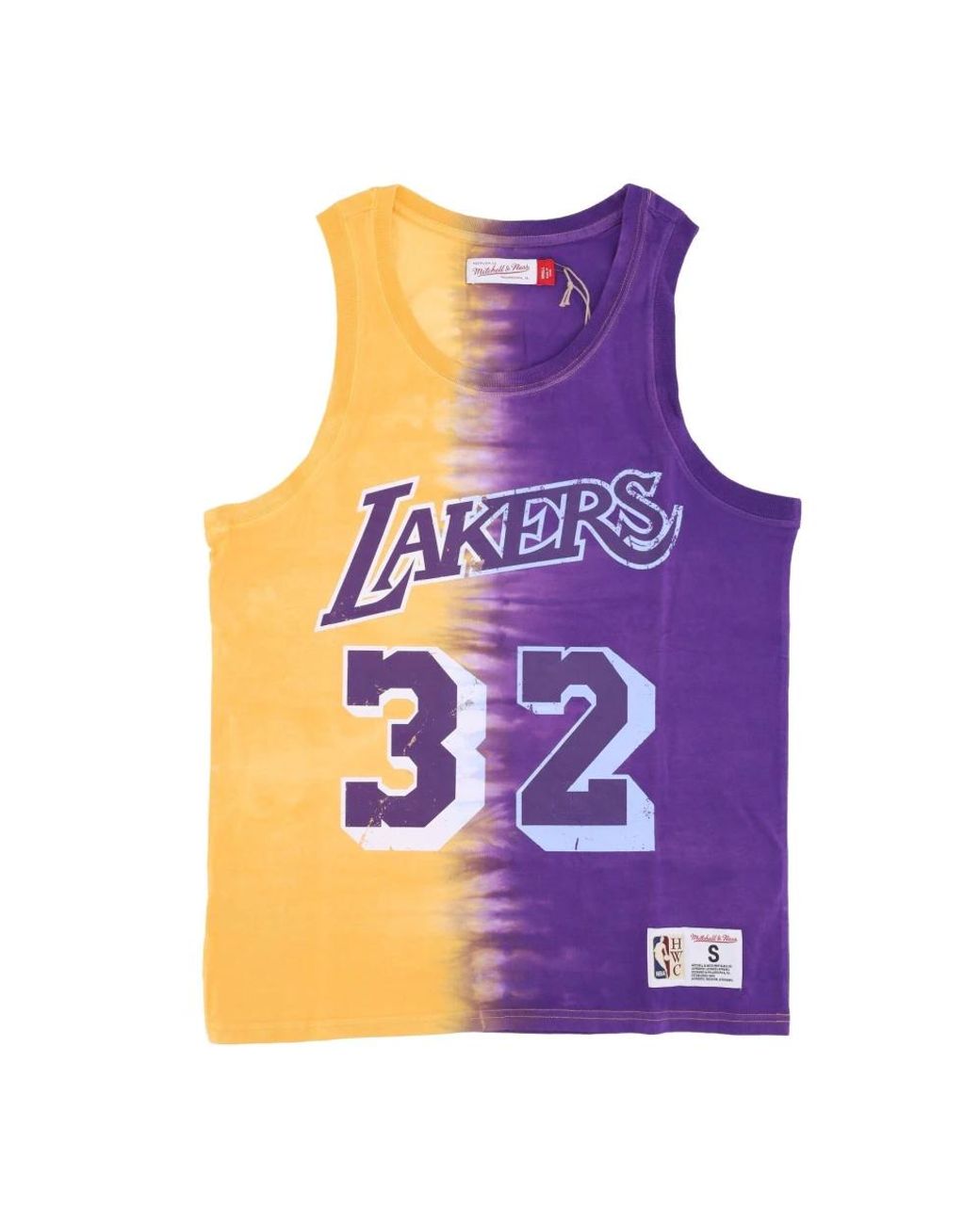 Mitchell & Ness Fitness ,Veelkleurig ,Katoen Magic Johnson Tie Dye Tank Top in het Purple voor heren